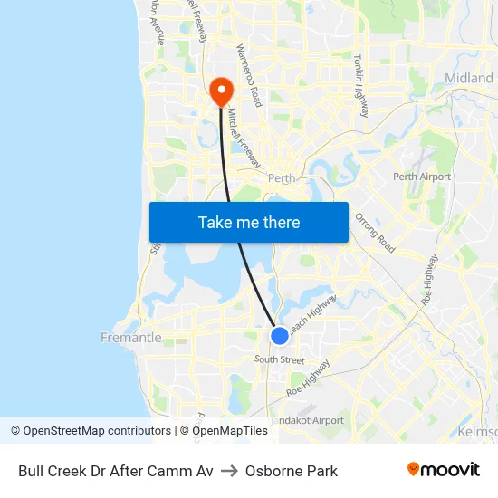 Bull Creek Dr After Camm Av to Osborne Park map