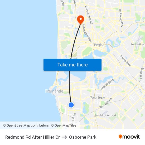 Redmond Rd After Hillier Cr to Osborne Park map