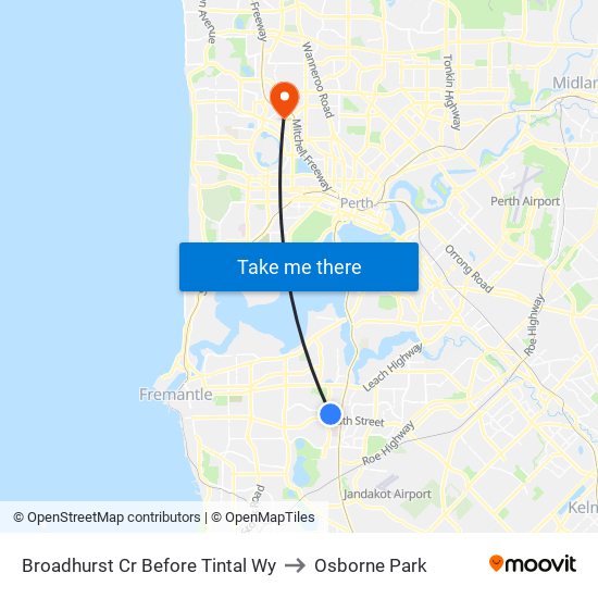 Broadhurst Cr Before Tintal Wy to Osborne Park map