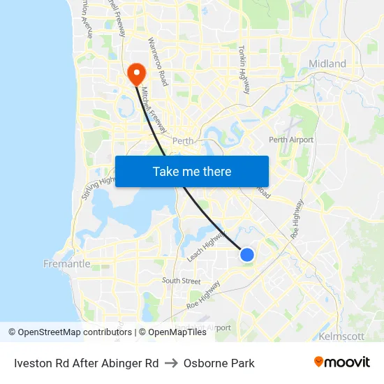 Iveston Rd After Abinger Rd to Osborne Park map
