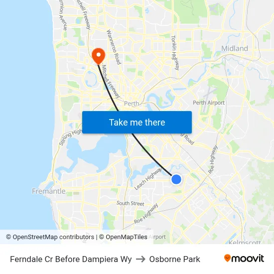 Ferndale Cr Before Dampiera Wy to Osborne Park map