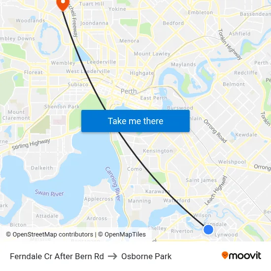 Ferndale Cr After Bern Rd to Osborne Park map