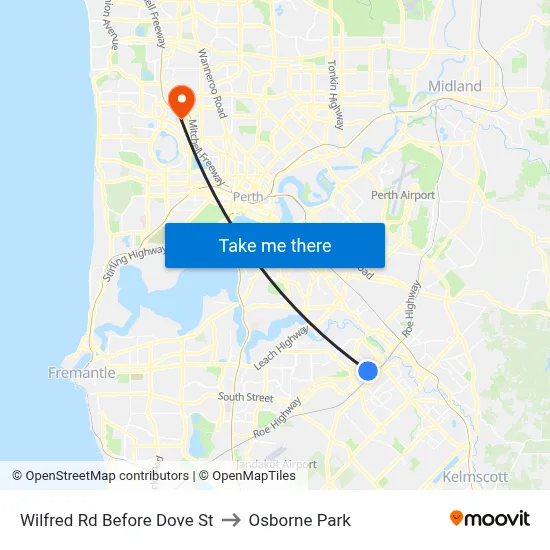 Wilfred Rd Before Dove St to Osborne Park map