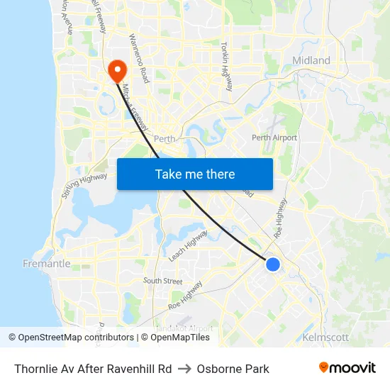 Thornlie Av After Ravenhill Rd to Osborne Park map