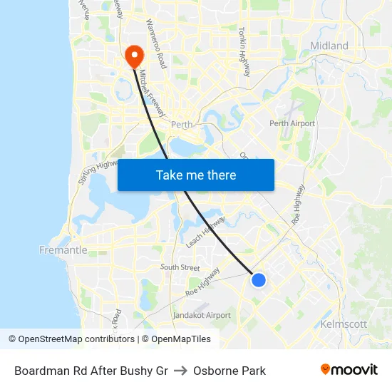 Boardman Rd After Bushy Gr to Osborne Park map