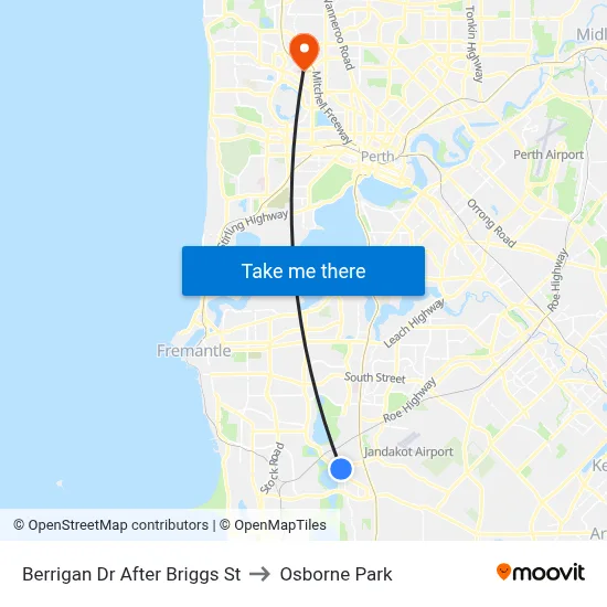 Berrigan Dr After Briggs St to Osborne Park map