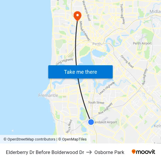 Elderberry Dr Before Bolderwood Dr to Osborne Park map