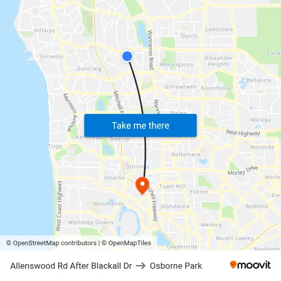 Allenswood Rd After Blackall Dr to Osborne Park map