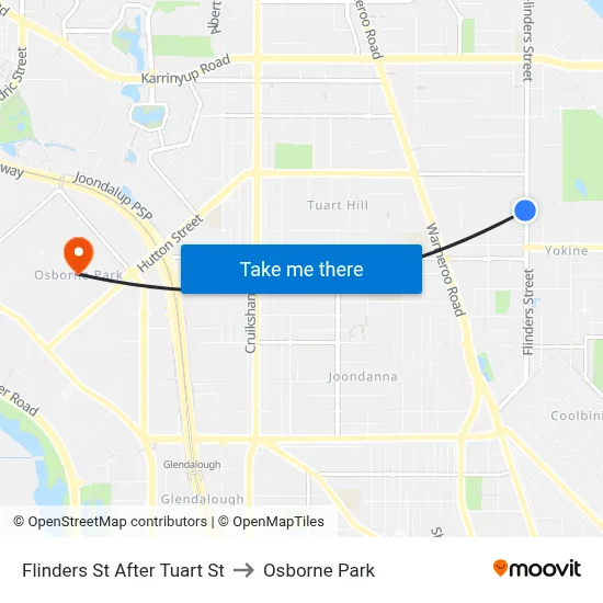Flinders St After Tuart St to Osborne Park map