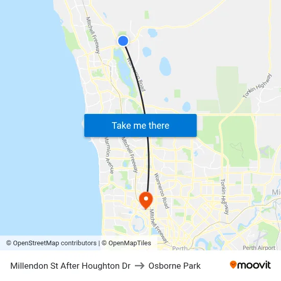 Millendon St After Houghton Dr to Osborne Park map
