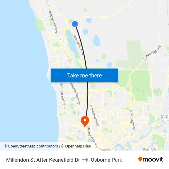 Millendon St After Keanefield Dr to Osborne Park map