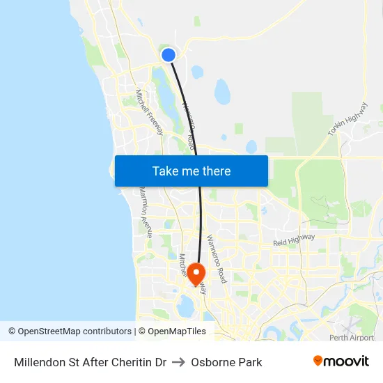 Millendon St After Cheritin Dr to Osborne Park map