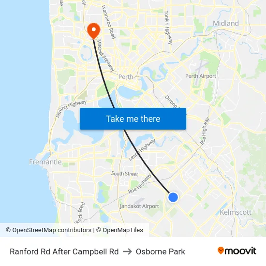Ranford Rd After Campbell Rd to Osborne Park map