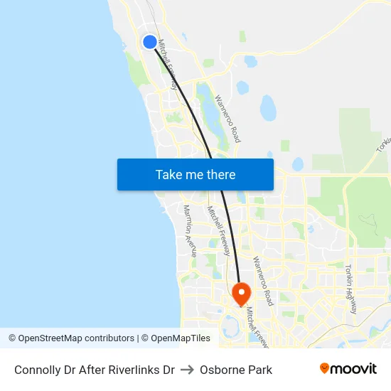 Connolly Dr After Riverlinks Dr to Osborne Park map