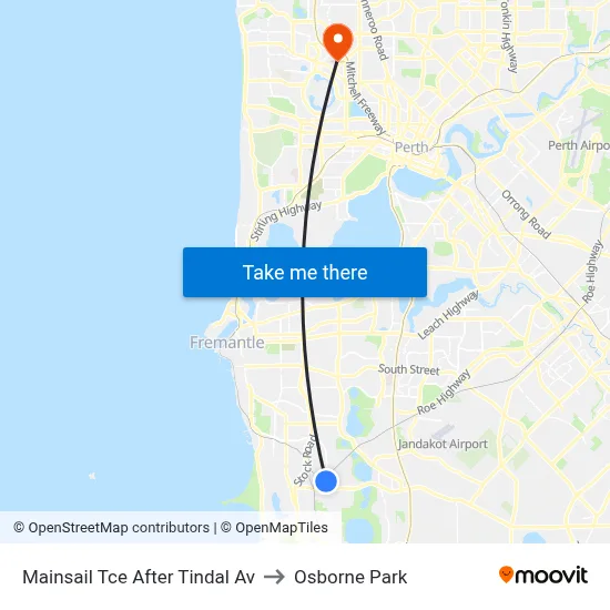 Mainsail Tce After Tindal Av to Osborne Park map