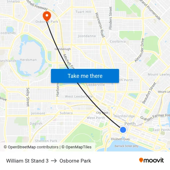 William St Stand 3 to Osborne Park map