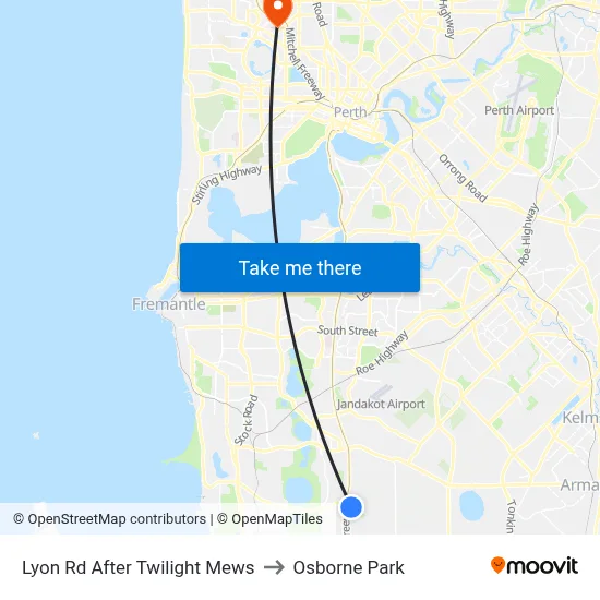 Lyon Rd After Twilight Mews to Osborne Park map