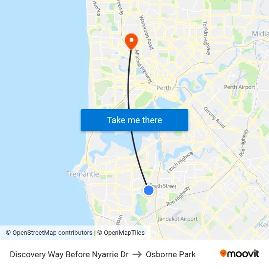 Discovery Way Before Nyarrie Dr to Osborne Park map