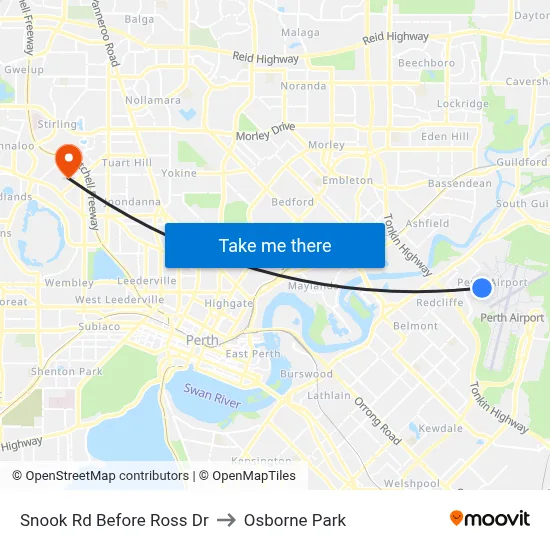 Snook Rd Before Ross Dr to Osborne Park map