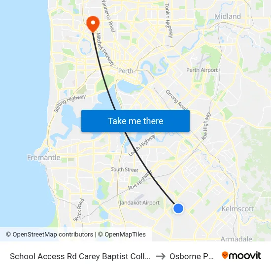 School Access Rd Carey Baptist College to Osborne Park map