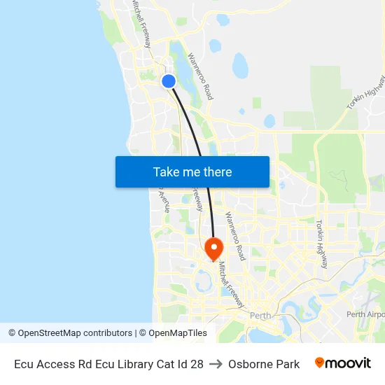 Ecu Access Rd Ecu Library Cat Id 28 to Osborne Park map
