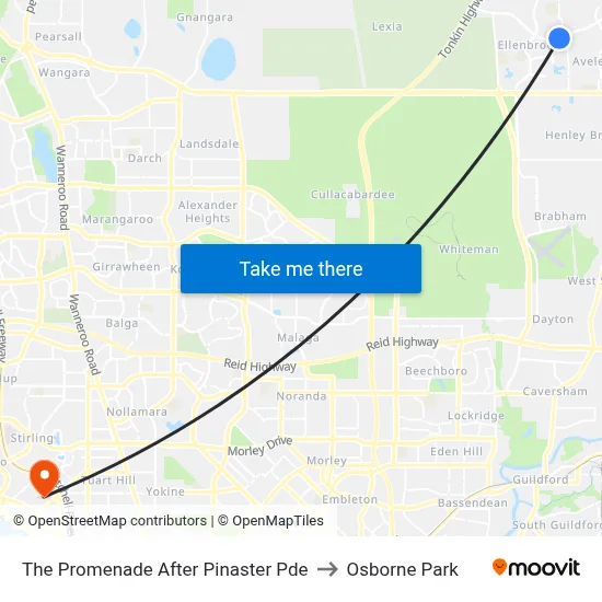 The Promenade   After Pinaster Pde to Osborne Park map