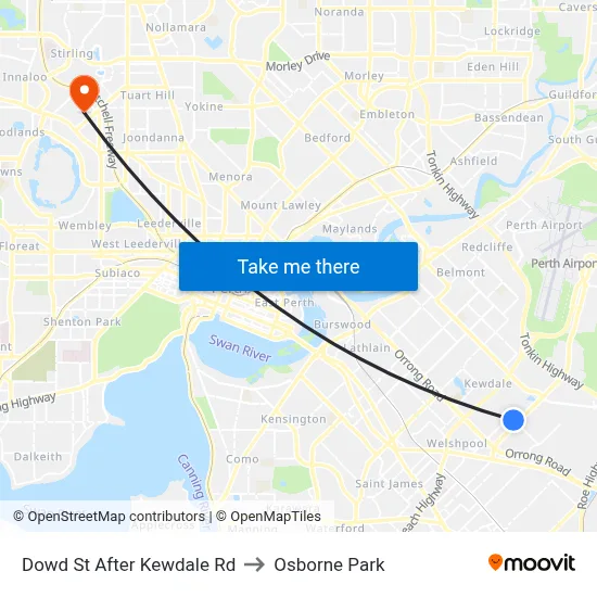 Dowd St After Kewdale Rd to Osborne Park map