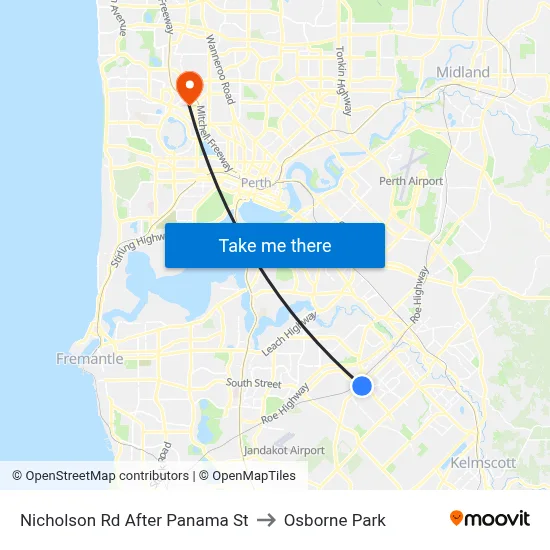 Nicholson Rd After Panama St to Osborne Park map