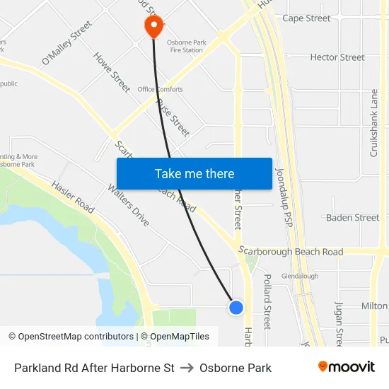 Parkland Rd After Harborne St to Osborne Park map