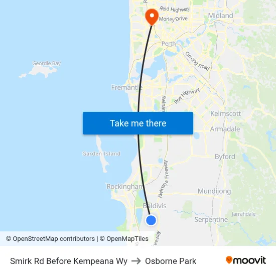Smirk Rd Before Kempeana Wy to Osborne Park map