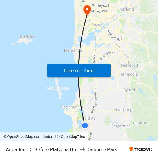 Arpenteur Dr Before Platypus Grn to Osborne Park map