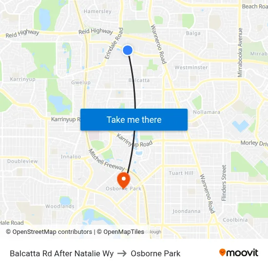 Balcatta Rd After Natalie Wy to Osborne Park map