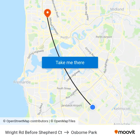 Wright Rd Before Shepherd Ct to Osborne Park map