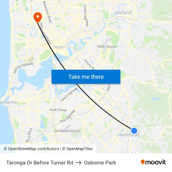 Taronga Dr Before Turner Rd to Osborne Park map