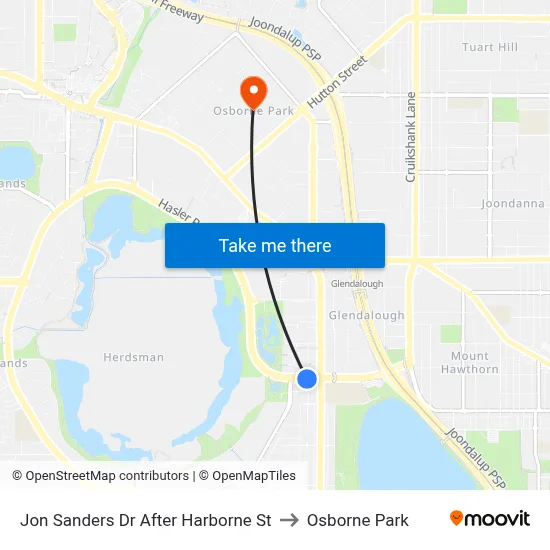 Jon Sanders Dr After Harborne St to Osborne Park map