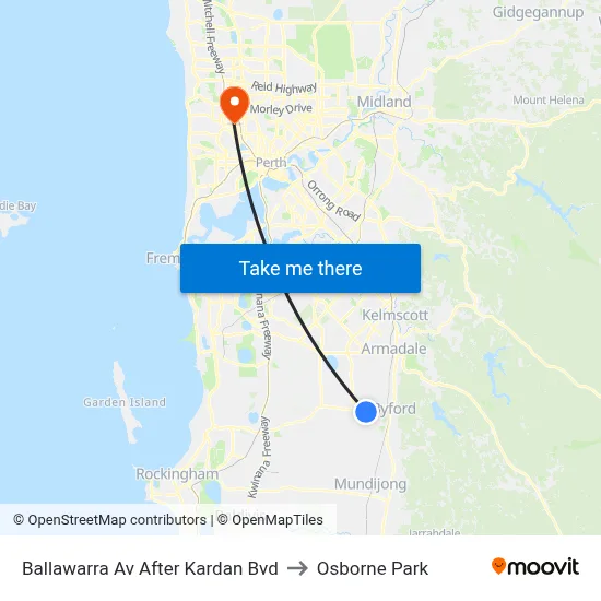 Ballawarra Av After Kardan Bvd to Osborne Park map