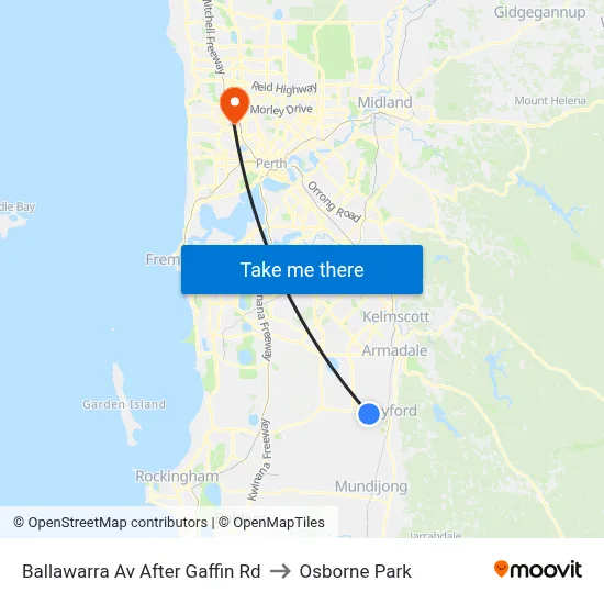 Ballawarra Av After Gaffin Rd to Osborne Park map