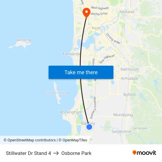 Stillwater Dr Stand 4 to Osborne Park map