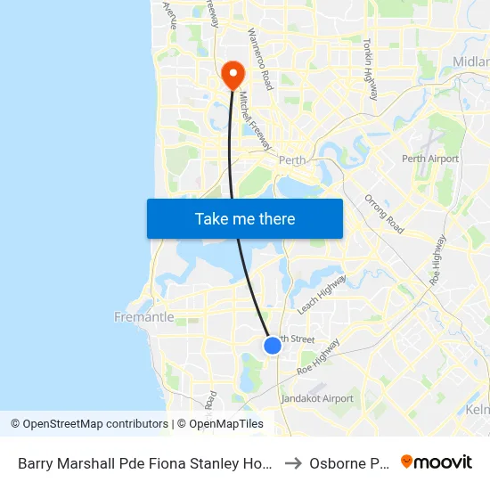 Barry Marshall Pde Fiona Stanley Hospital to Osborne Park map