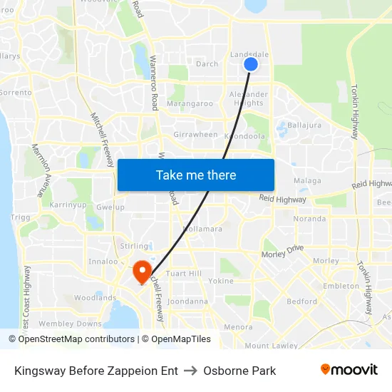 Kingsway  Before Zappeion Ent to Osborne Park map