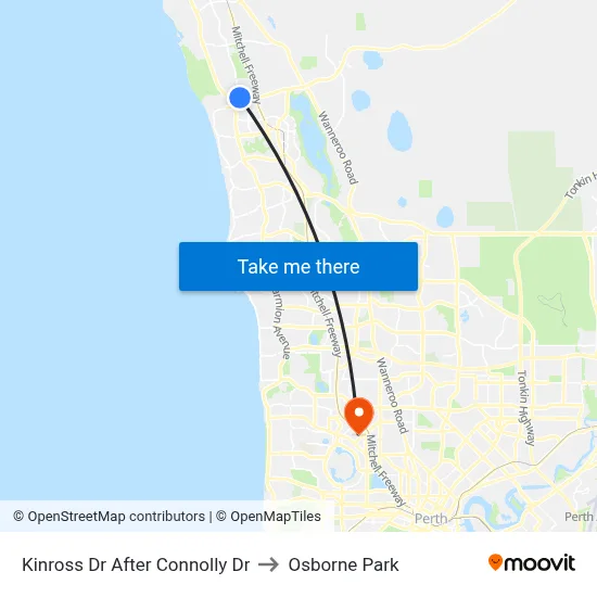 Kinross Dr After Connolly Dr to Osborne Park map