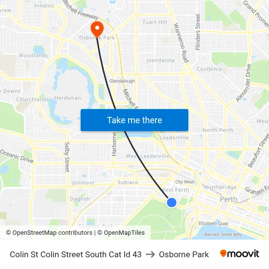 Colin St Colin Street South Cat Id 43 to Osborne Park map