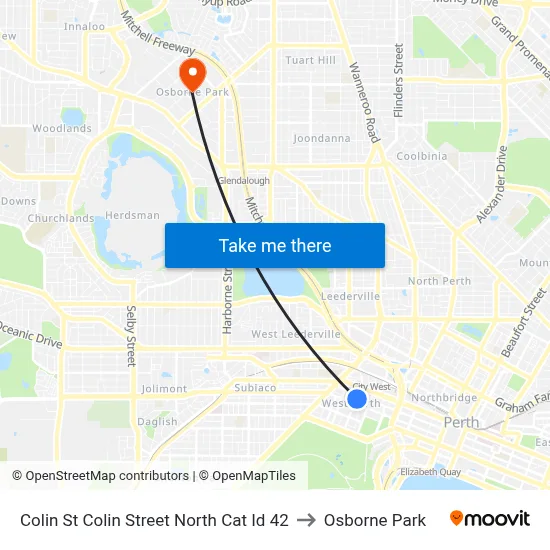 Colin St Colin Street North Cat Id 42 to Osborne Park map