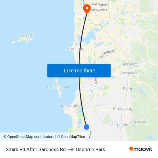 Smirk Rd After Baroness Rd to Osborne Park map