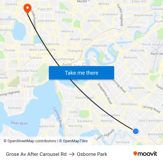 Grose Av After Carousel Rd to Osborne Park map