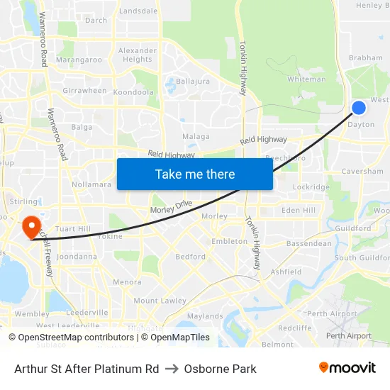 Arthur St After Platinum Rd to Osborne Park map