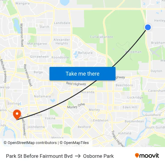 Park St Before Fairmount Bvd to Osborne Park map