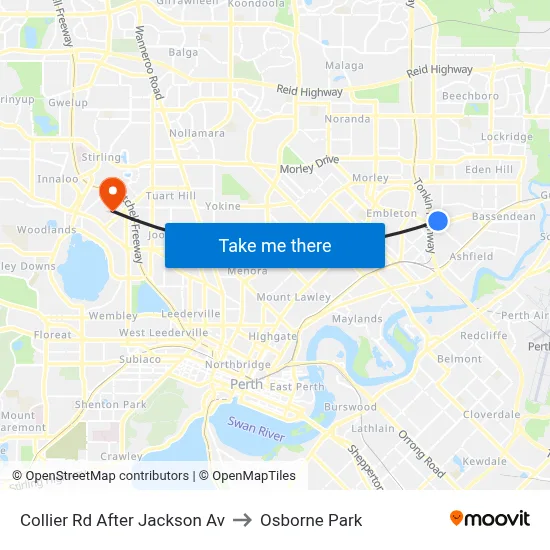 Collier Rd After Jackson Av to Osborne Park map