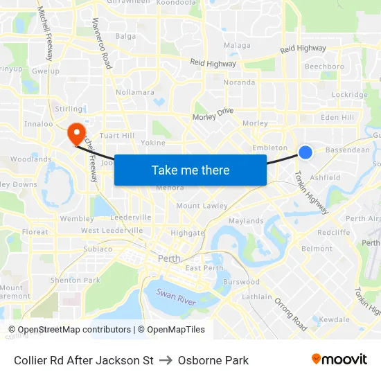 Collier Rd After Jackson St to Osborne Park map