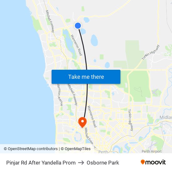 Pinjar Rd After Yandella Prom to Osborne Park map